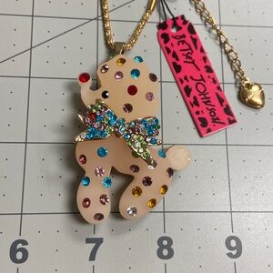 Rhinestone Poodle Betsey Johnson Pendant 23” Chain #5